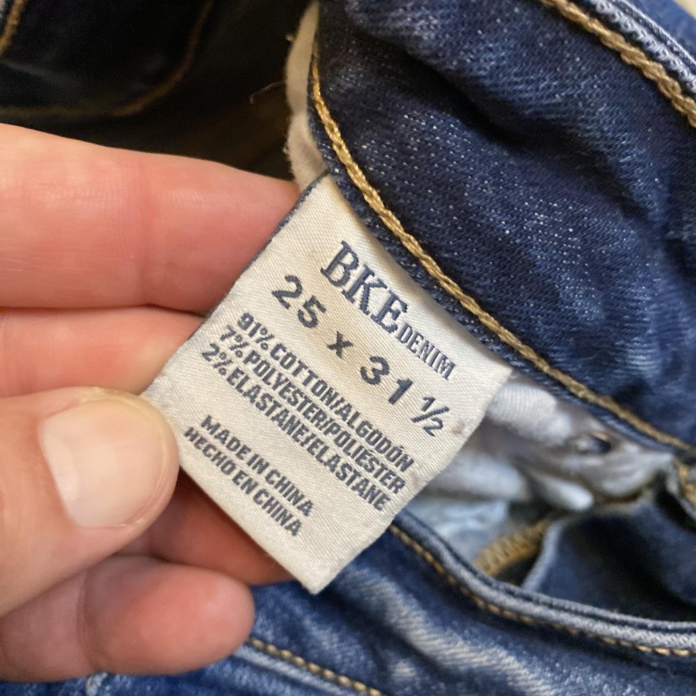 BKE Stella Jeans Womens 25x31.5 Medium Wash Blue Mid Rise Slim Bootcut Denim - Picture 4 of 14